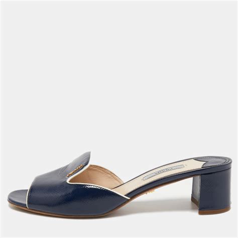 prada peep toe vernice blue|Luxury Platform Sandals & Heels for Women .